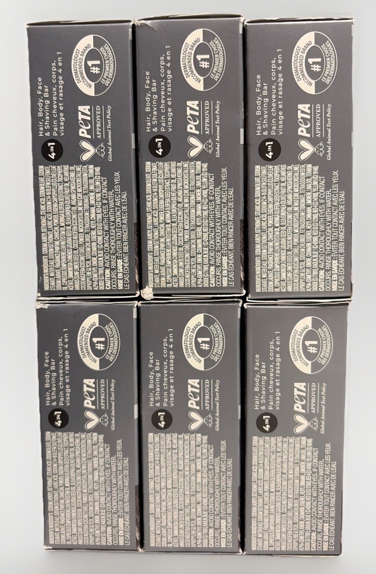 6 Pack: Dove Men+Care Exfoliate Plant Based Bar Soap – Charcoal & Clove Oil 5 oz