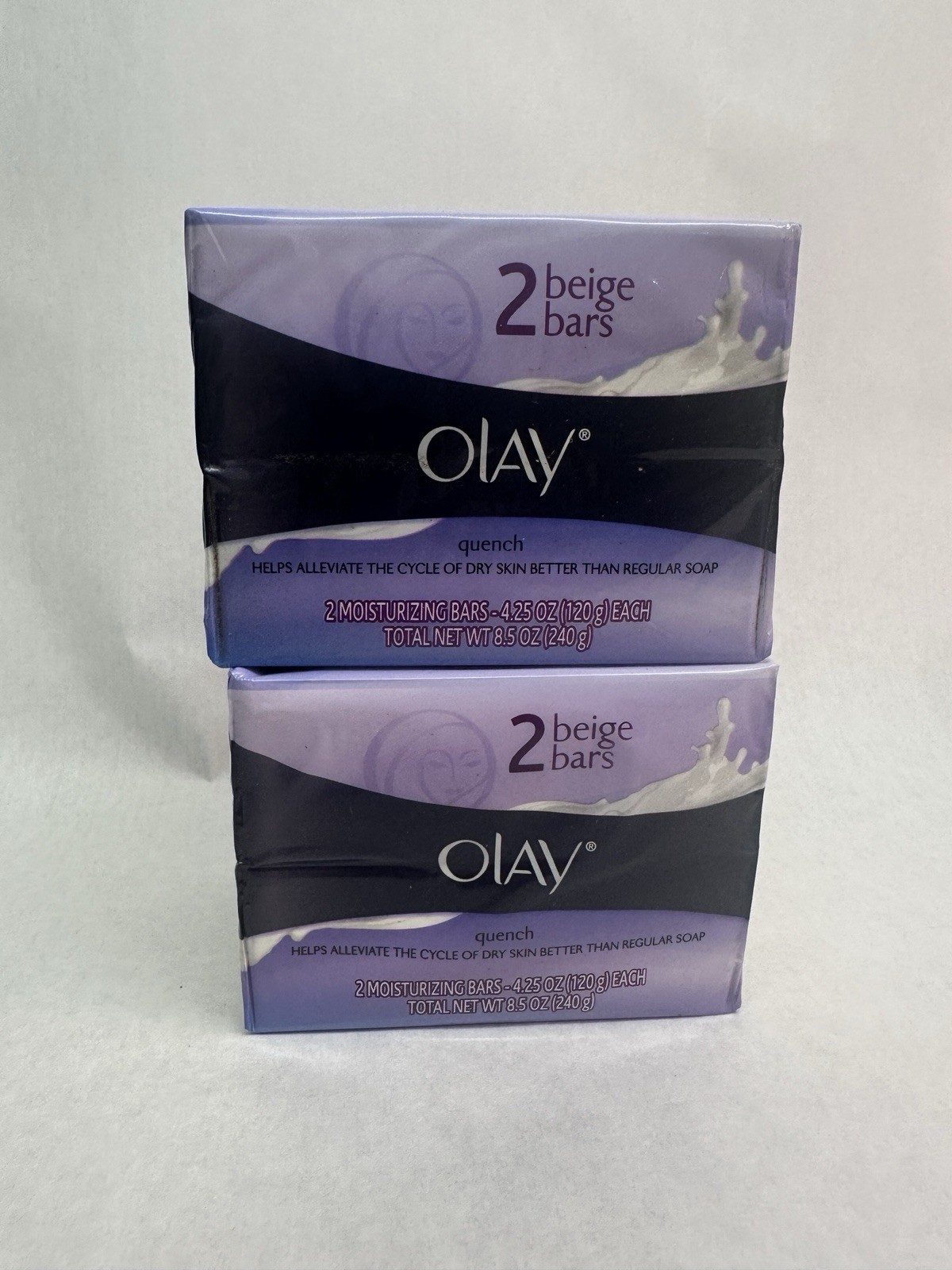 2 Olay Quench Moisturizing Beige Bars Bar Soap 4.25 oz Each (2 Pk Of 2 Bars)