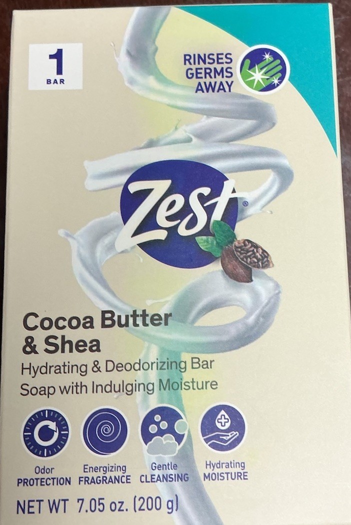 Lot of 6 Zest 7.05oz COCOA BUTTER & SHEA Hydrating & Deodorizing Jumbo Bar Soap