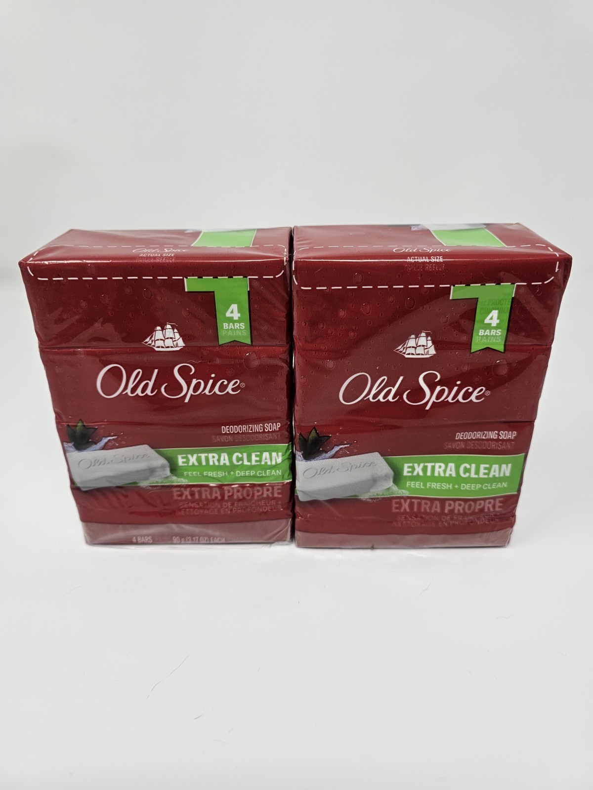 2X Old Spice Deodorizing Bar Soap Extra Clean Fresh & Deep Clean 3.17 oz. 8 Bars