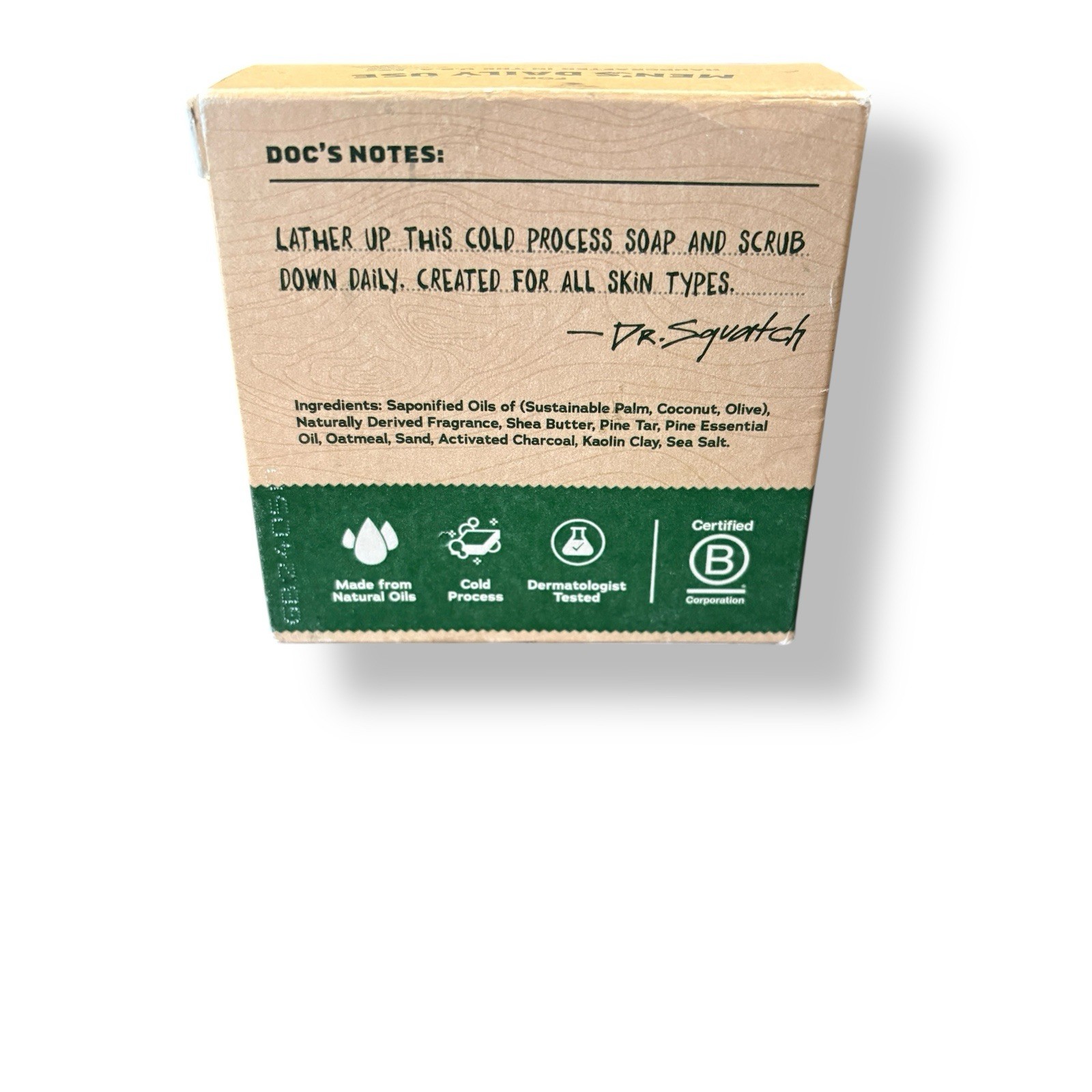 Dr. Squatch All Natural Bar Soap Men Heavy Grit Pine Tar New 5oz Bar Gift