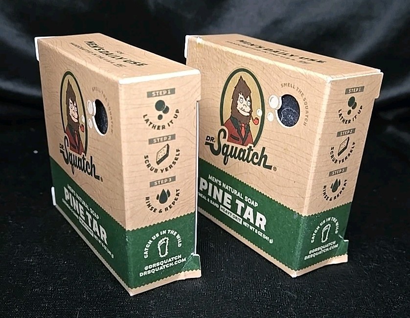 2 Pack – Dr. Squatch Pine Tar Soap for Men – 5oz Each, New