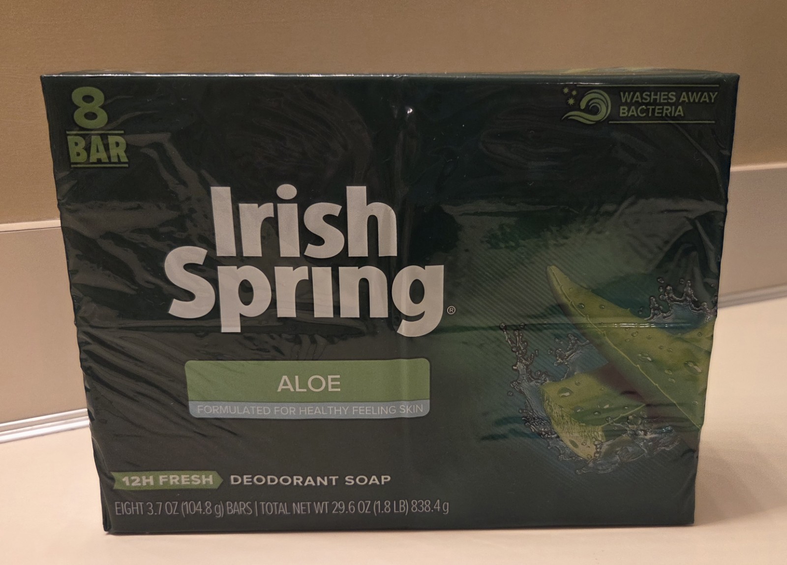 Irish Spring ALOE Soap 8 Bars 3.7oz. No Flaxseed Oil SEALED NEW