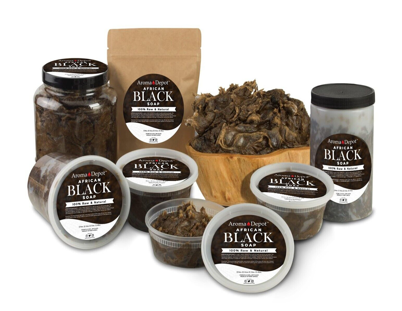 Raw African Black Soap Paste 4 lb. 100% Pure Natural Body Skin Face Wash Hair