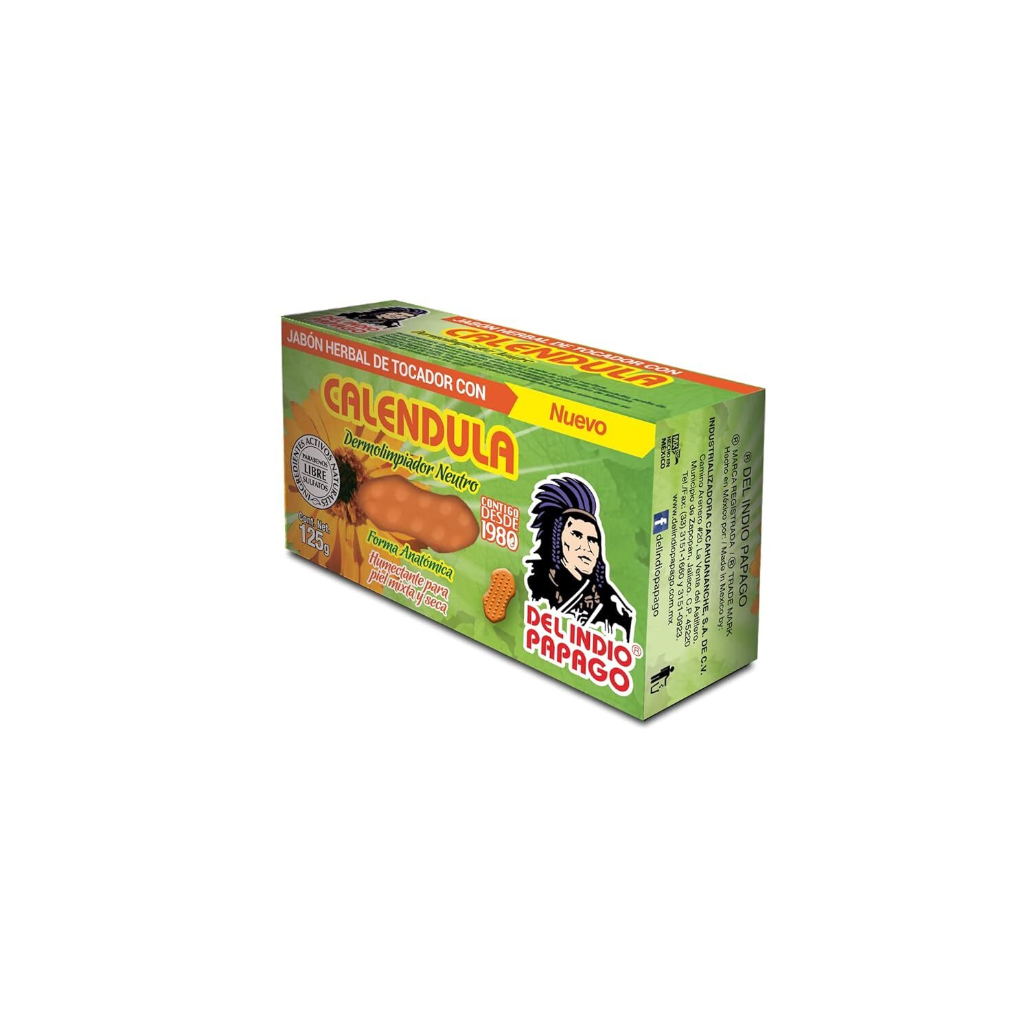 DEL INDIO PAPAGO Neutral Bar Soap with Calendula 125g | Cleanses Moisturize – 2P