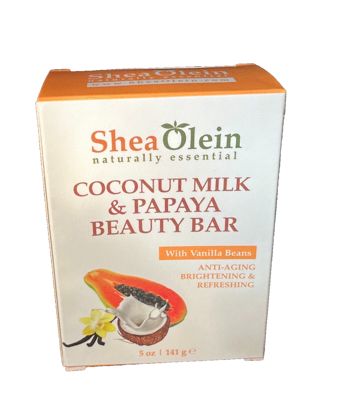 Shea Olein Coconut Milk & Papaya Beauty Bar with Vanilla Beans Anti-Aging 6bars