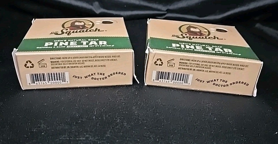2 Pack – Dr. Squatch Pine Tar Soap for Men – 5oz Each, New