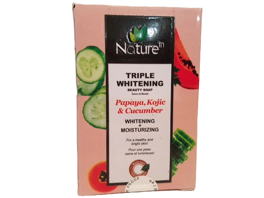 Nature Triple Whitening Beauty Bar Soap Moisturizing Bright Skin Papaya Cucumber