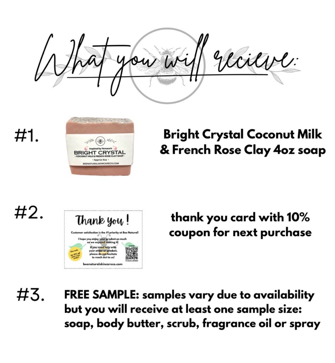Bright Crystal Type Coconut Milk & French Rose Clay Perfume Soap 4oz