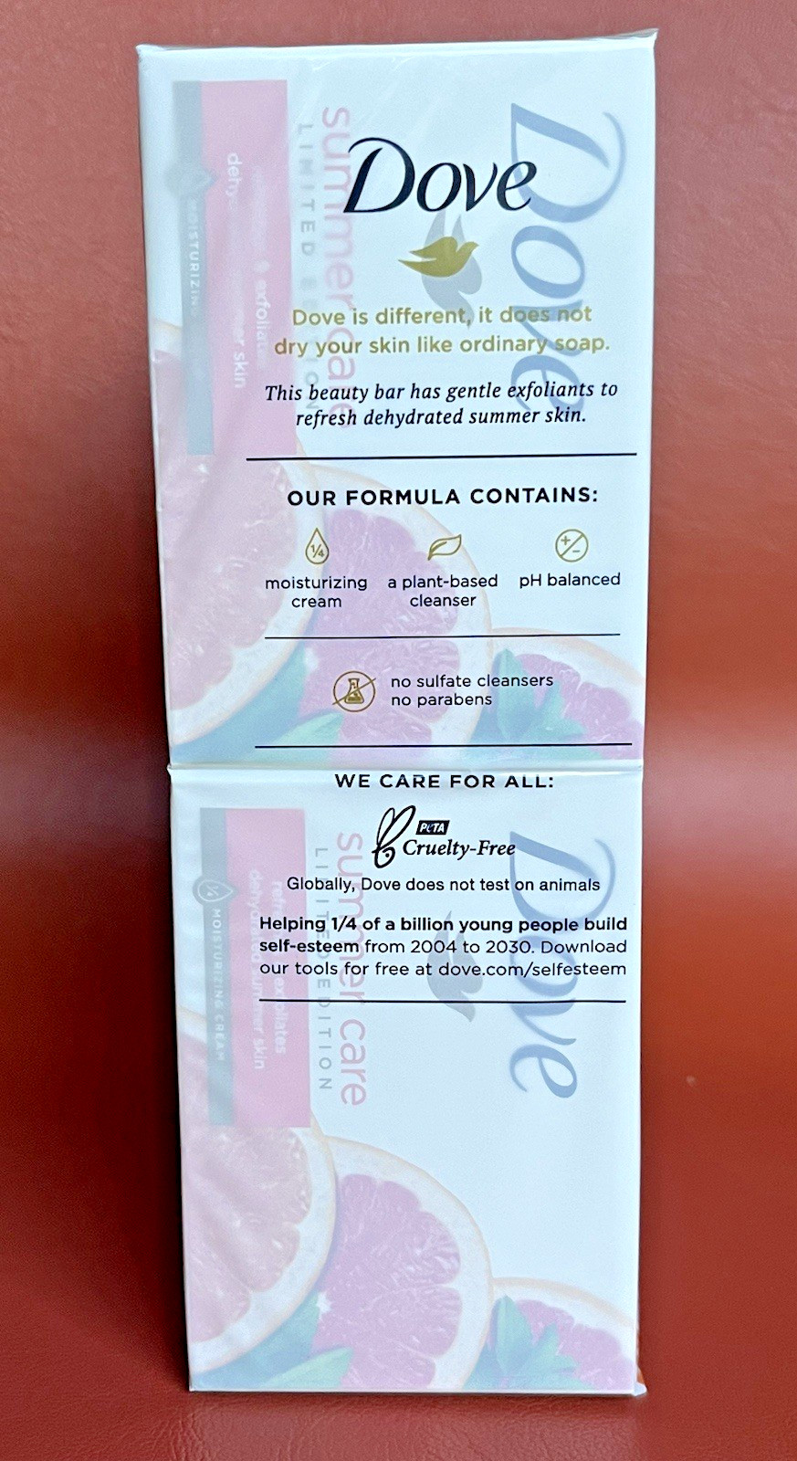 Dove Summer Care Grapefruit Bar Soap Moisturizing Cream 8 Bars in Total