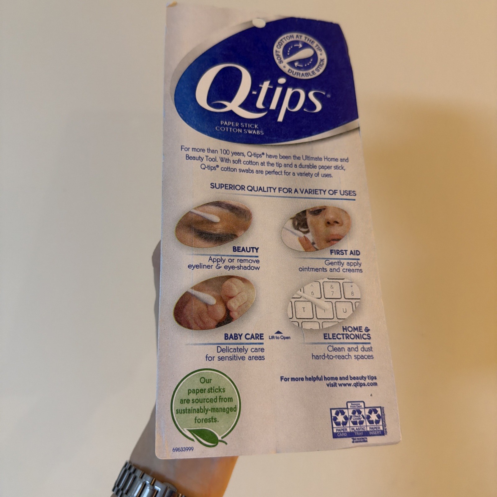 Q-TIPS COTTON SWABS 625 CT Q-TIPS COTTON SWABS. Free Shipping!