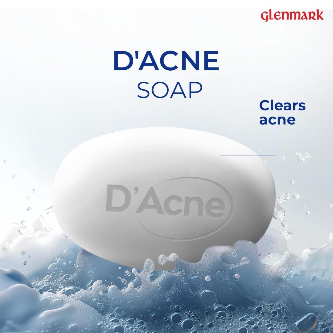 D’Acne Soap 75g Acne Face & Body Soap Controls Oily Skin Reduces Sebum Pack of 2