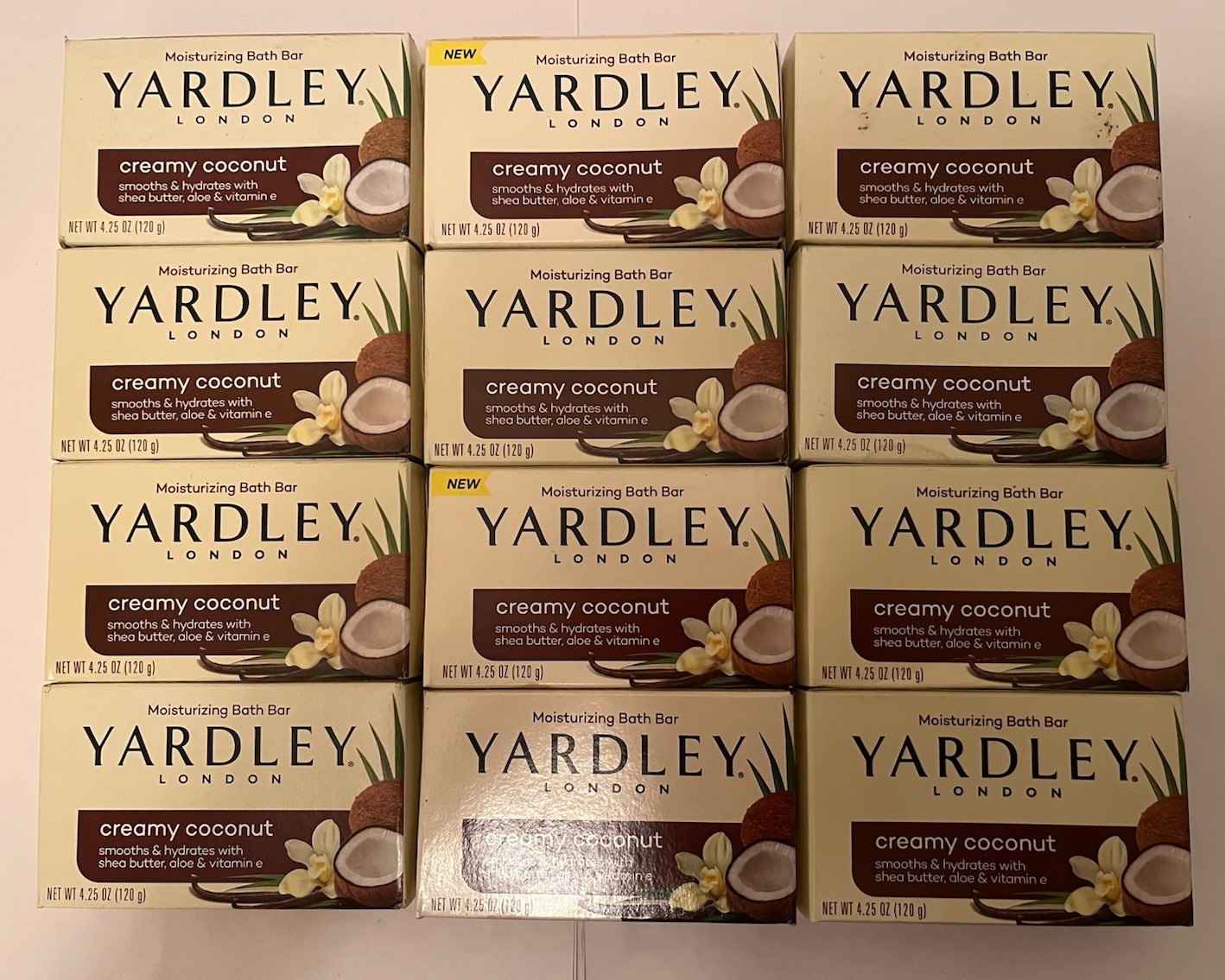 Lot of 12 Yardley London Moisturizing Bath Bar Creamy Coconut 4oz.