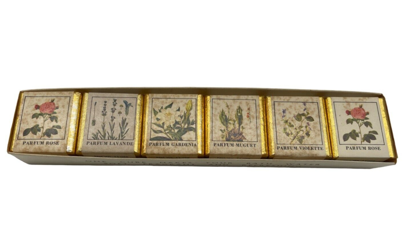 English Bath Cube Floral English Country Garden Scents 6 Cubes Vintage!!