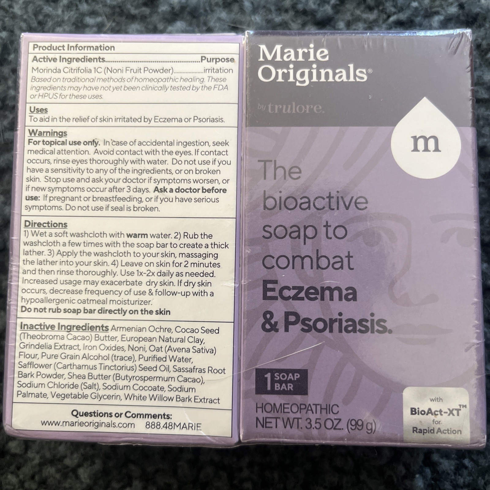 Marie Originals Natural Eczema & Psoriasis Oatmeal Soap for Face & Skin (2 Pack)