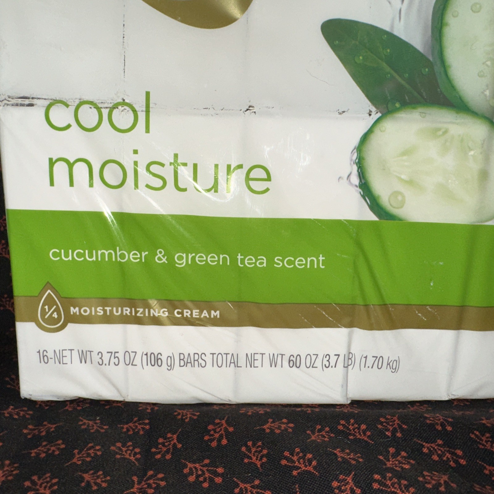 16 Pack Dove Cool Moisture Moisturizer Cream Bars, Cucumber & Green Tea~RETIRED