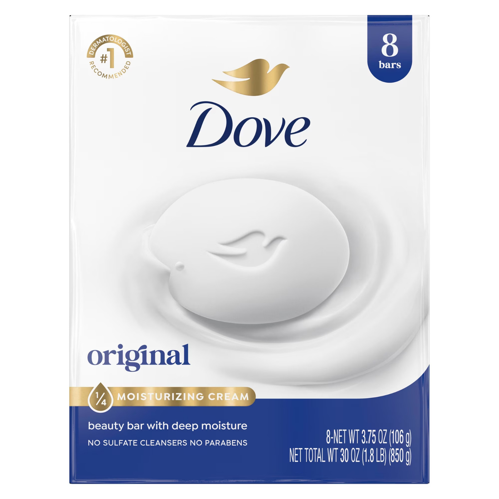 Dove Beauty Bar Original Soap 8 Bars 4-Pack Fast Ship USA