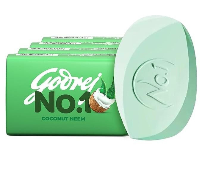 Godrej No.1 Bathing Soap Coconut & Neem Soap 100 gm each ( pack of 5 ) fast ship