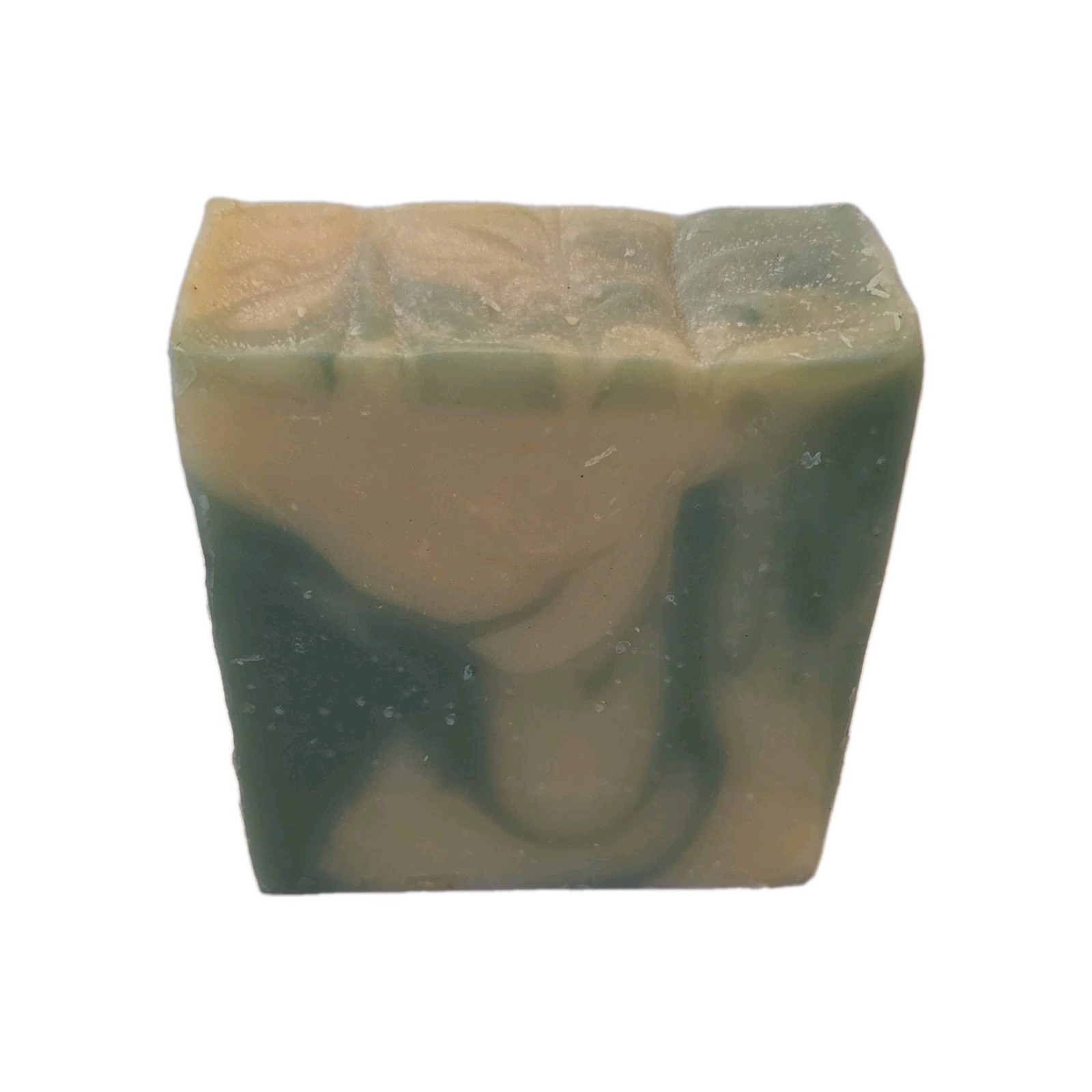 Homemade Swirl Green Beige Rectangular Body Bar Soap Citrus Scent for Body Hands