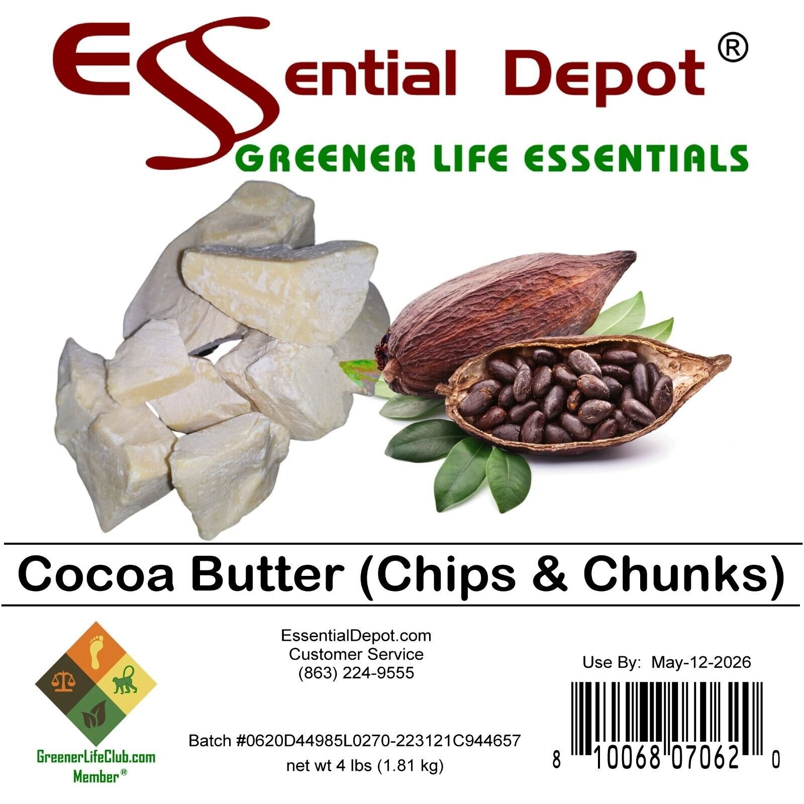 Cocoa Butter Novas – 4 lbs – Greener Life Club Box