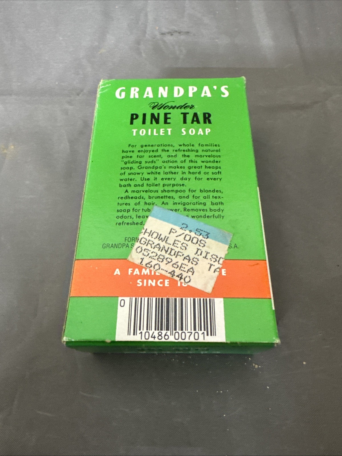GRANDPA’S WONDER PINE TAR TOILET SOAP 4.25 oz USA Older 1975 Box Original Vtg