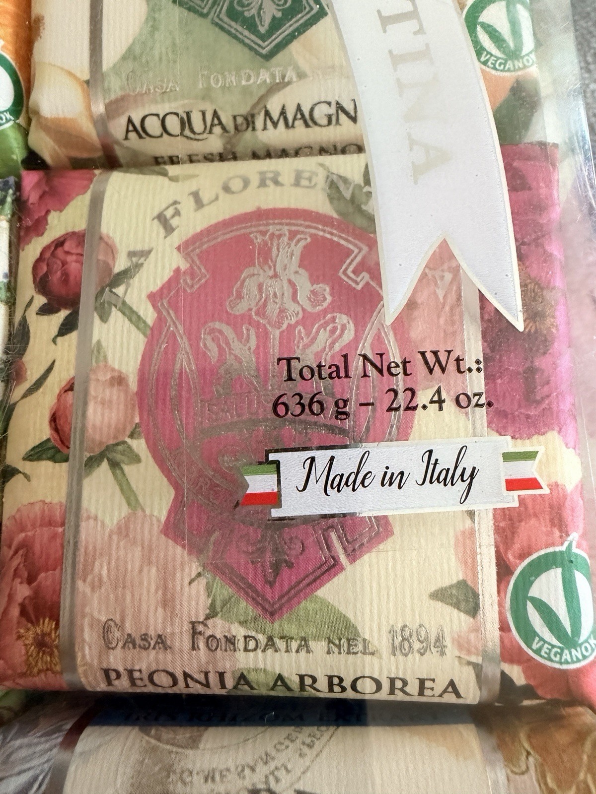 La Florentina ~ Magnolia, Iris, Pomegranate, Citrus, Lavender Peony Bar Soap Set