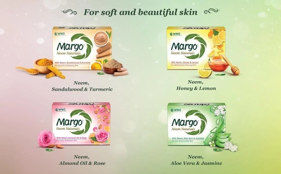 Margo Neem Naturals Soap with Goodness of 1000 Neem Leaves 100gm X Pack of 5