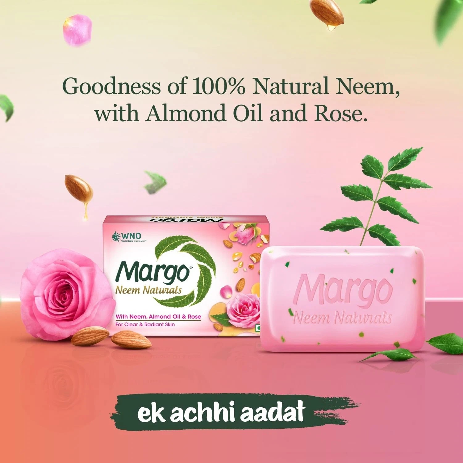Margo Neem Naturals Soap For Clear Radiant Skin Pack of 5x100g Each Packs