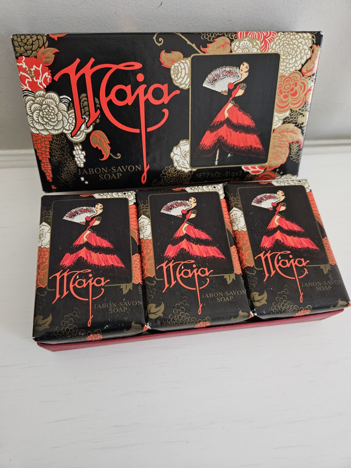 Vintage 3 Jabon Maja By Myrurgia Savon España Soap 2 7/8Oz Bars In Open Box New