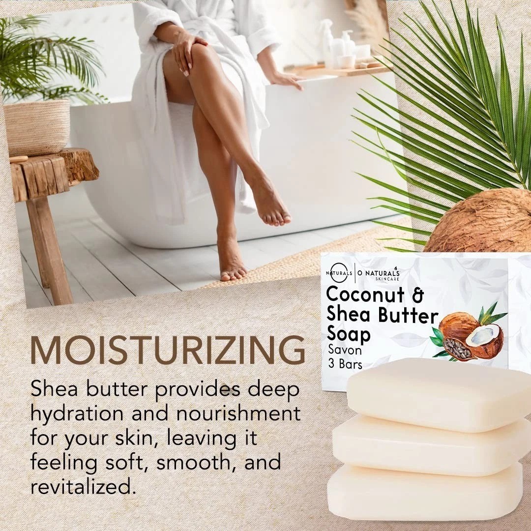 Cold Process Soap Bars – 3-Pack Coconut & Shea Butter – Eco-Friendly Gifts