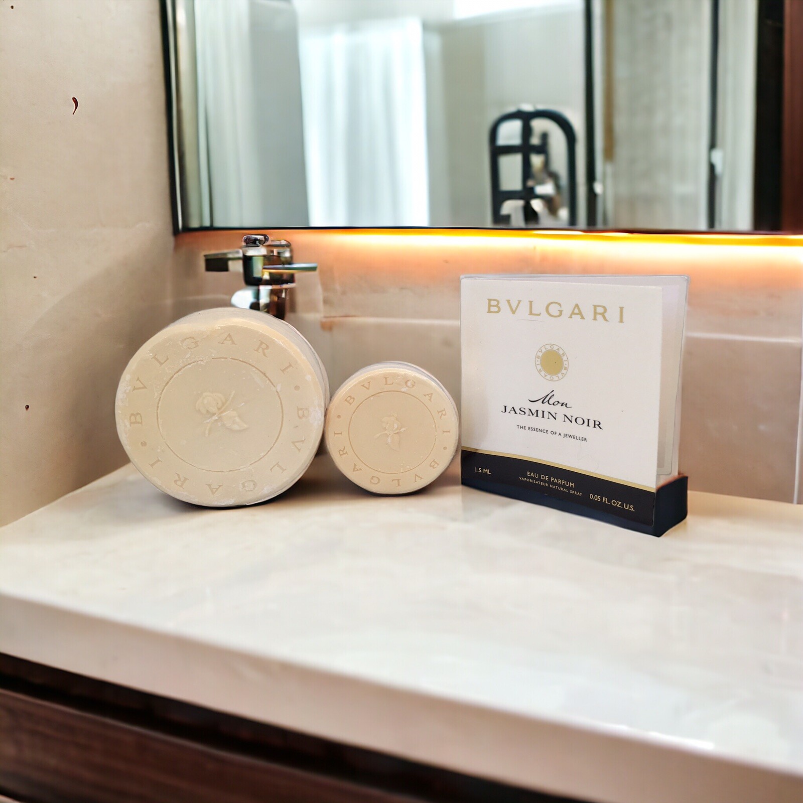 Lot of 2 Bvlgari ~ Au the Blanc (White Tea) Savon Soaps Sealed 5.3oz. + 1.76oz.