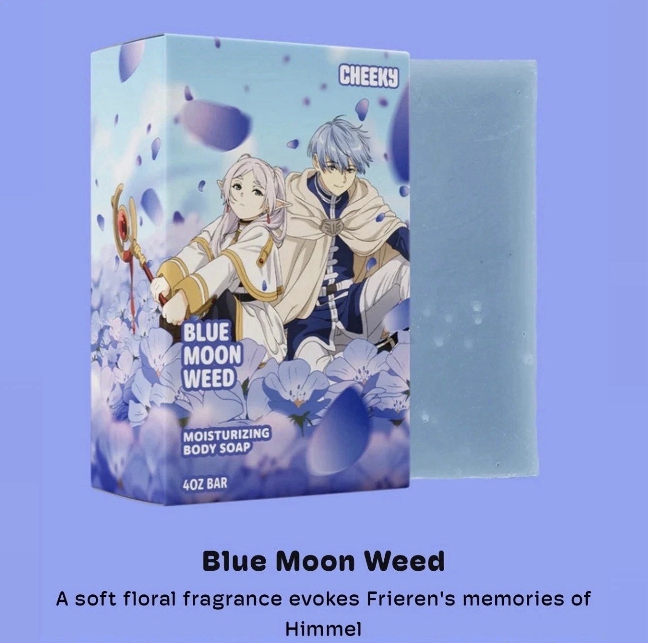 Cheeky Soap x Frieren Himmel & Fern Blue Moon Weed/Zoltrakk 4oz Set Of 2 Bars