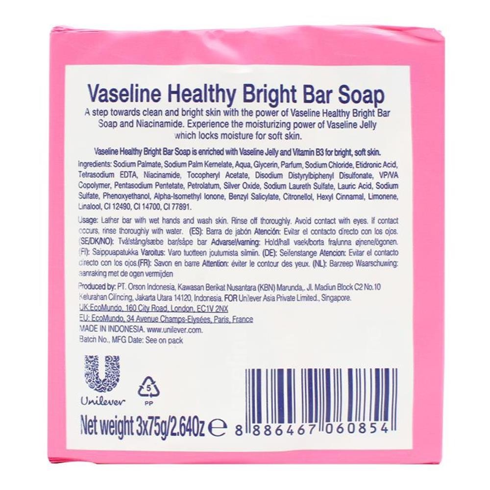 24 x VASELINE 75g HEALTHY PLUS BAR SOAP HEALTHY BRIGHT VITAMIN B BRAND NEW