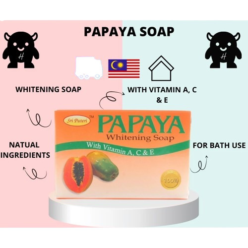 (x3) RDL Papaya Whitening Soap Vitamin A C E All Natural Skin 135g 100% Original