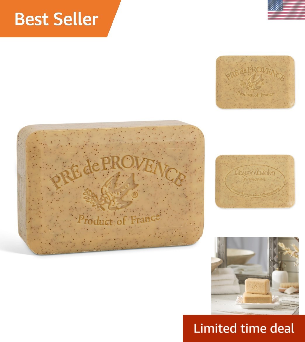 Artisan French Soap Bar 8.8 oz – Rich Lather with Honey Almond & Shea Butter