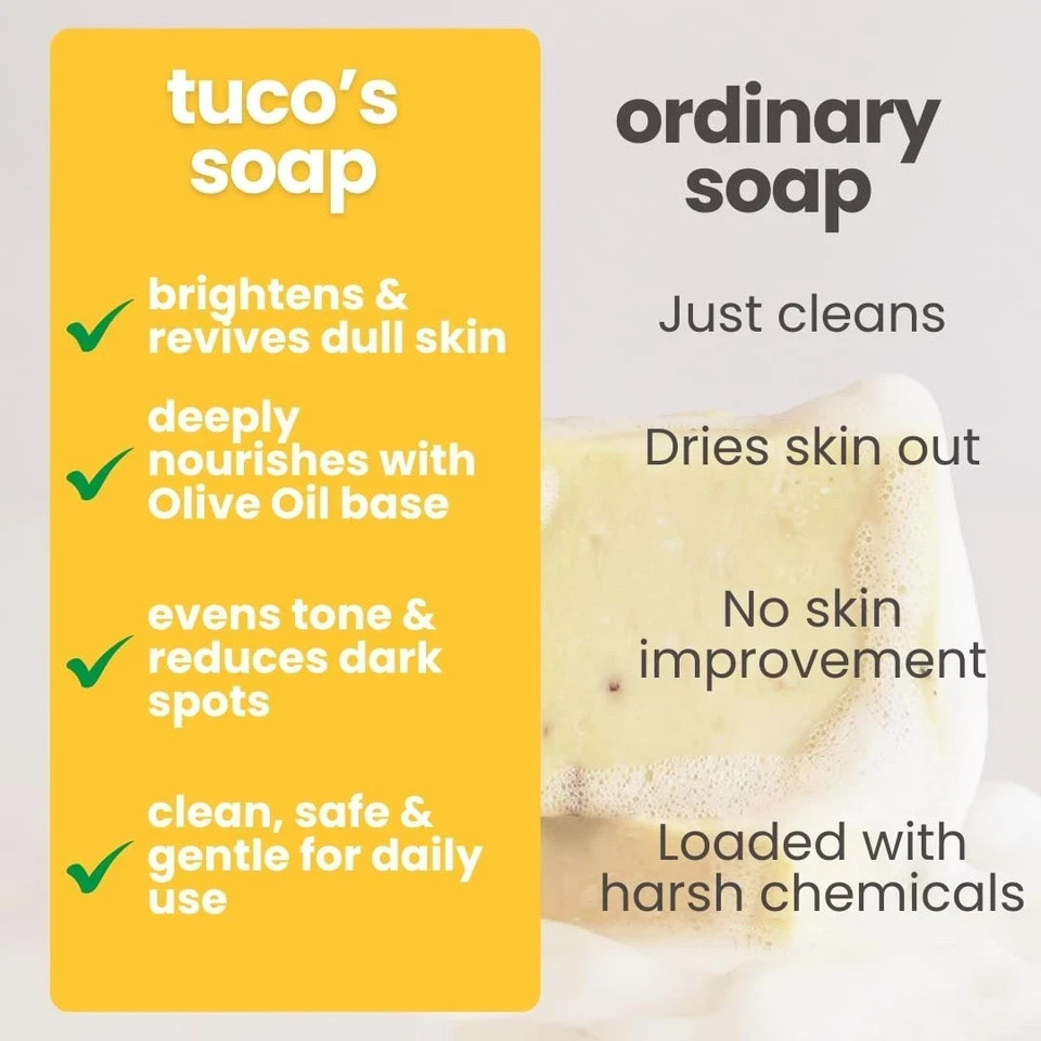 Tuco Kids Bye Dull Skin Soap 2x60g | Turmeric | Gentle, Paraben-Free Ages 2-15
