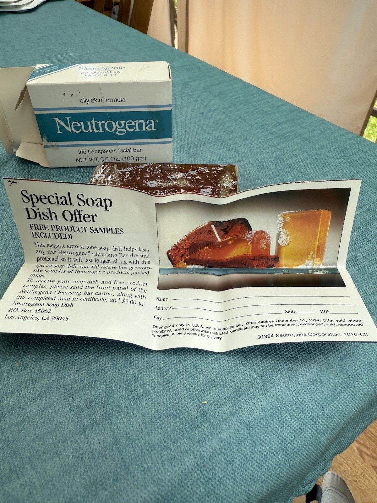 Neutrogena Soap NOS Transparent Facial Bars Oily Skin 1992 Vintage 3.5 Oz Rare