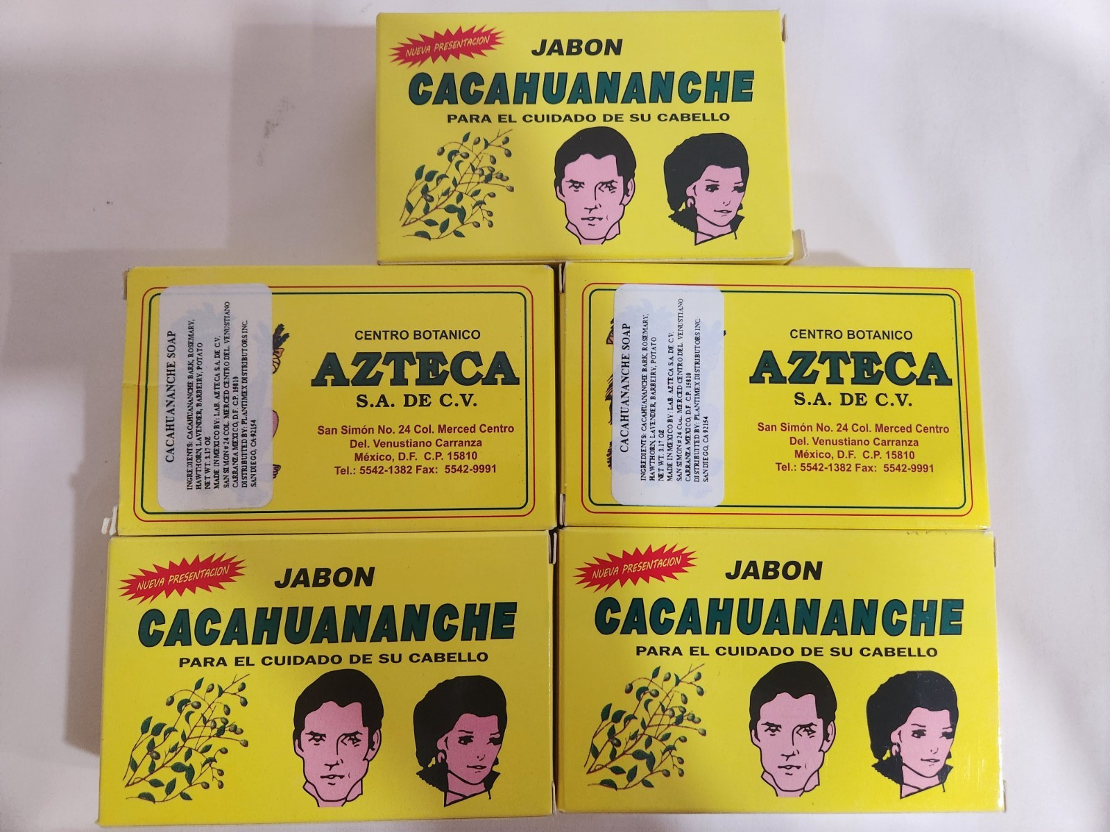 5 PACK CACAHUANANCHE SOAP 06/2028 MADE IN MEXICO CENTRO BOTANICO AZTECA ORIGINAL
