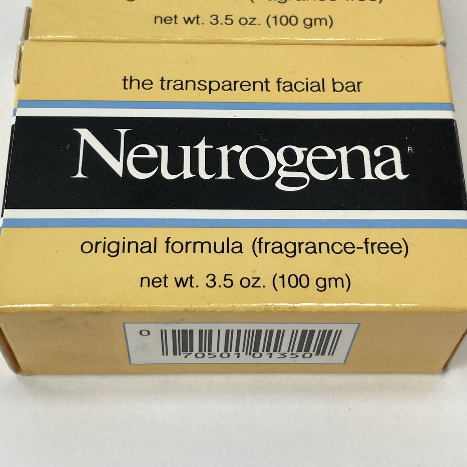 Neutrogena Soap NEW Transparent Facial Bars Original Frag Free 1988 Yellow Box