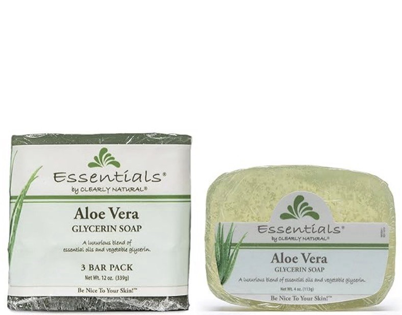 Clearly Natural Aloe Vera Glycerin Soap 9 Bars (3 Packs of 3) 4 oz Each USA