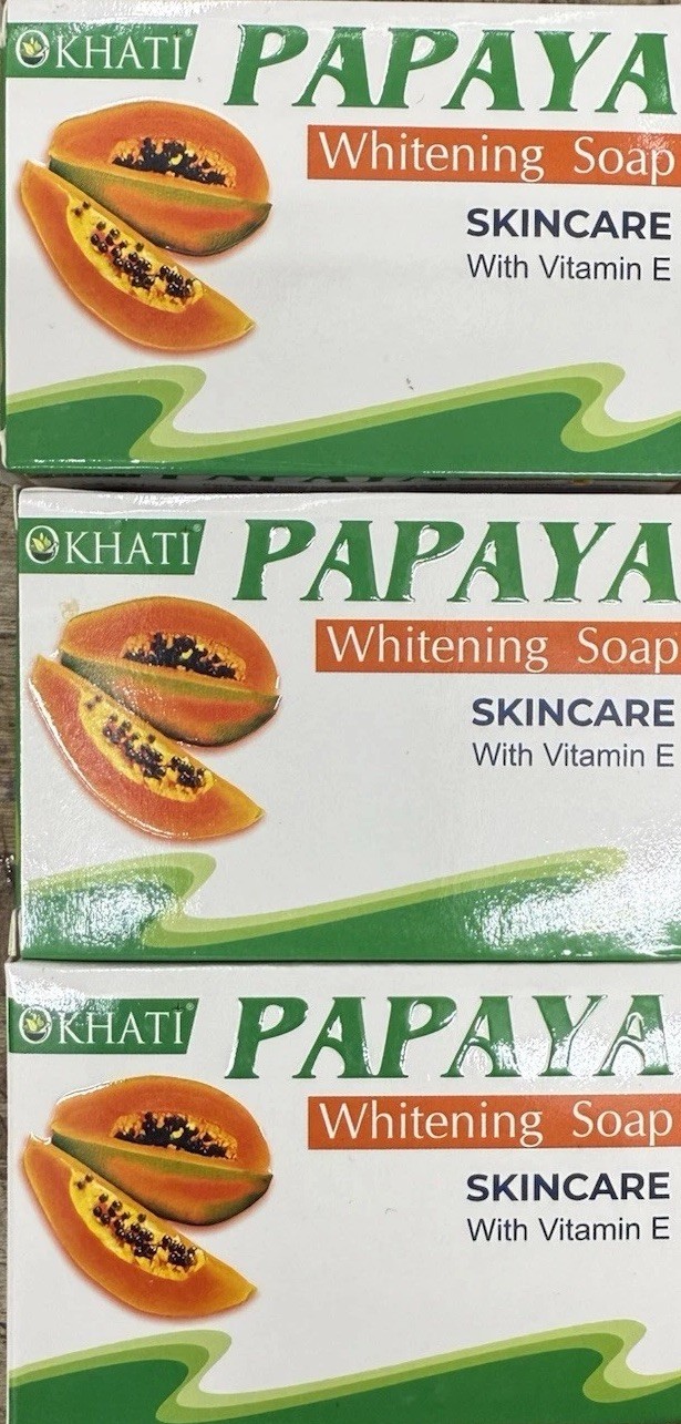 3pc OKHATI Papaya Whitening Soaps – 125g