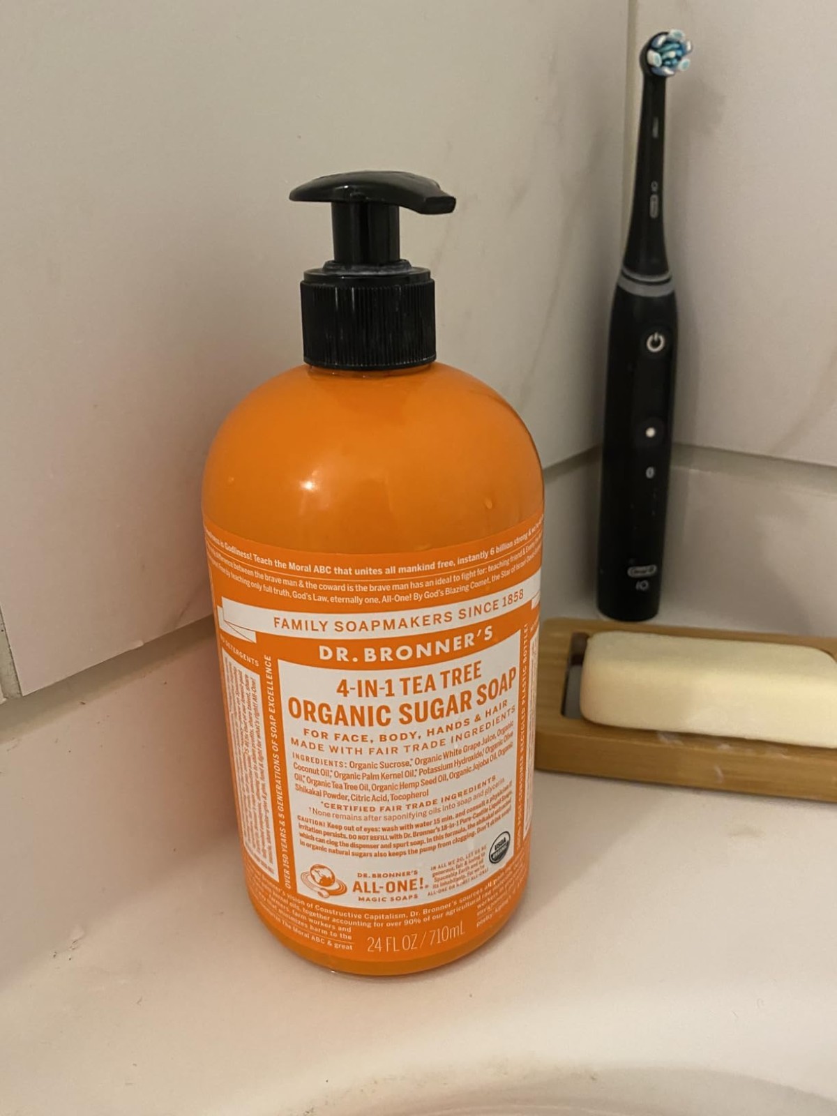 Dr. Bronner’s 64oz Organic Peppermint Sugar Soap – Cleansing & Moisturizing