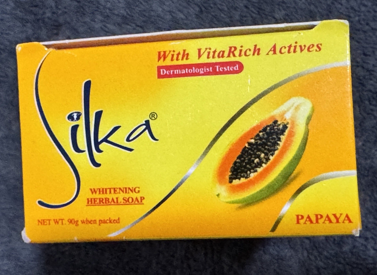 Silka Whitening Herbal Papaya Soap With Vitarich Actives 90 G Pack of 1 New!