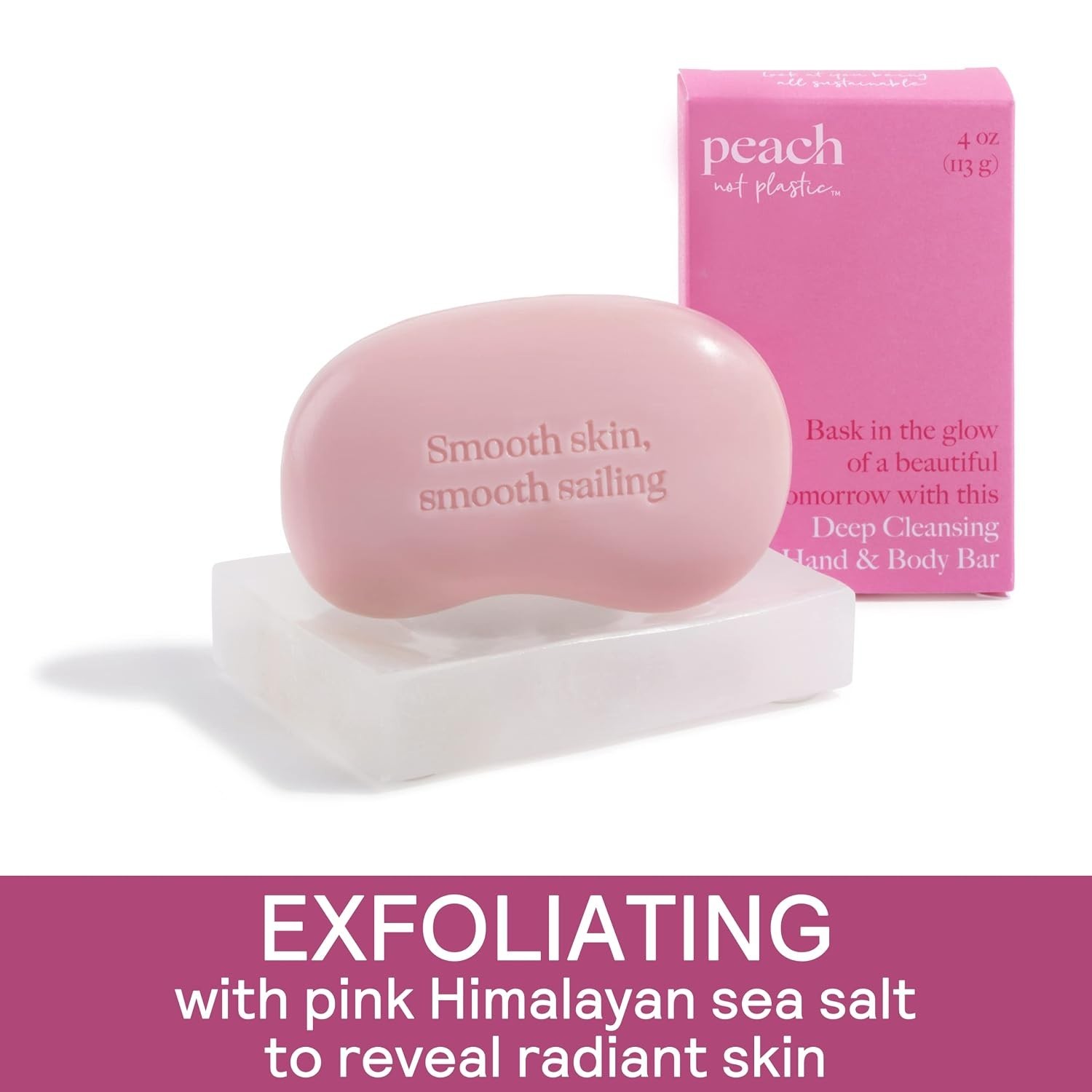 Peach Not Plastic exfoliating Hand soap Bar Raspberry Scent 4oz Lot Of 3