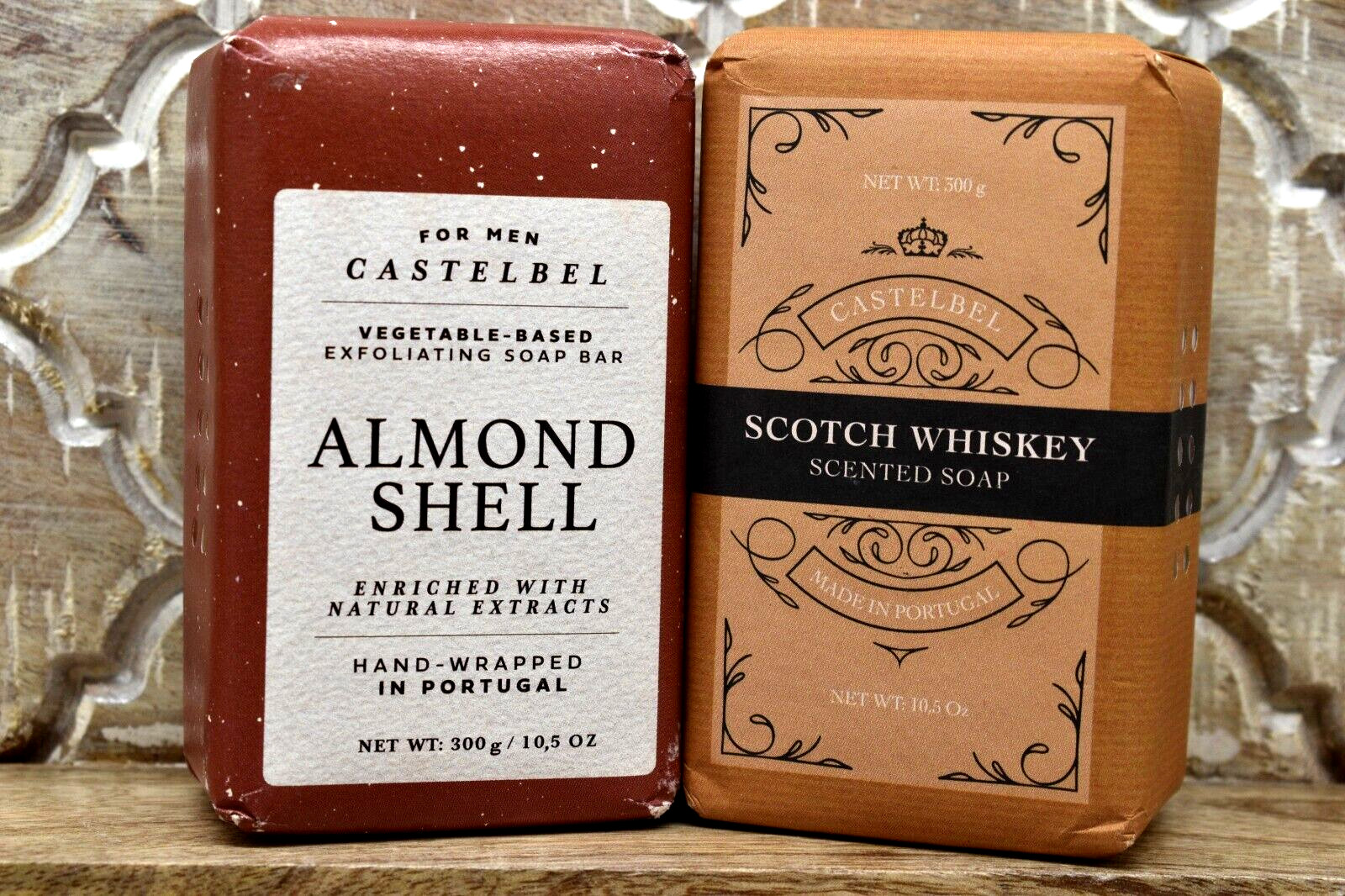1 set of CASTELBEL Scotch Whiskey Scented Soap &Almond Shell Soap for Men