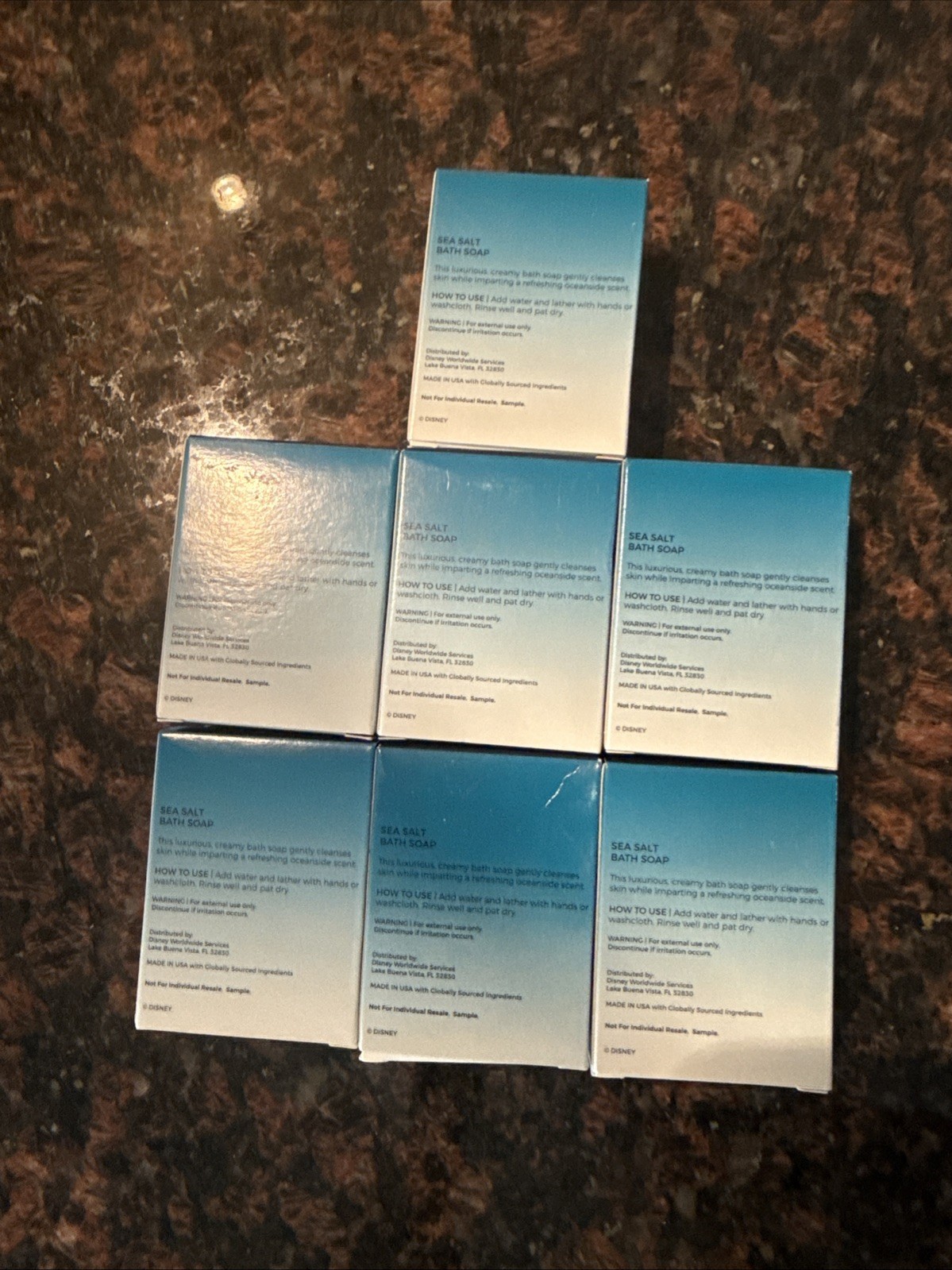 Lot of 7 Disney Resorts H2O+ Sea Salt Bath Soap Bar 1.5oz. 7 Bars Total