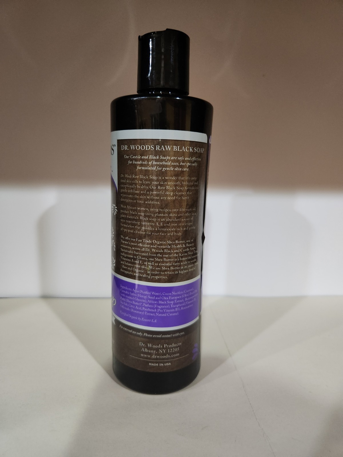 Dr Woods Raw Black Soap Original 16 fl oz/473 ml Cruelty-Free, Gluten-Free