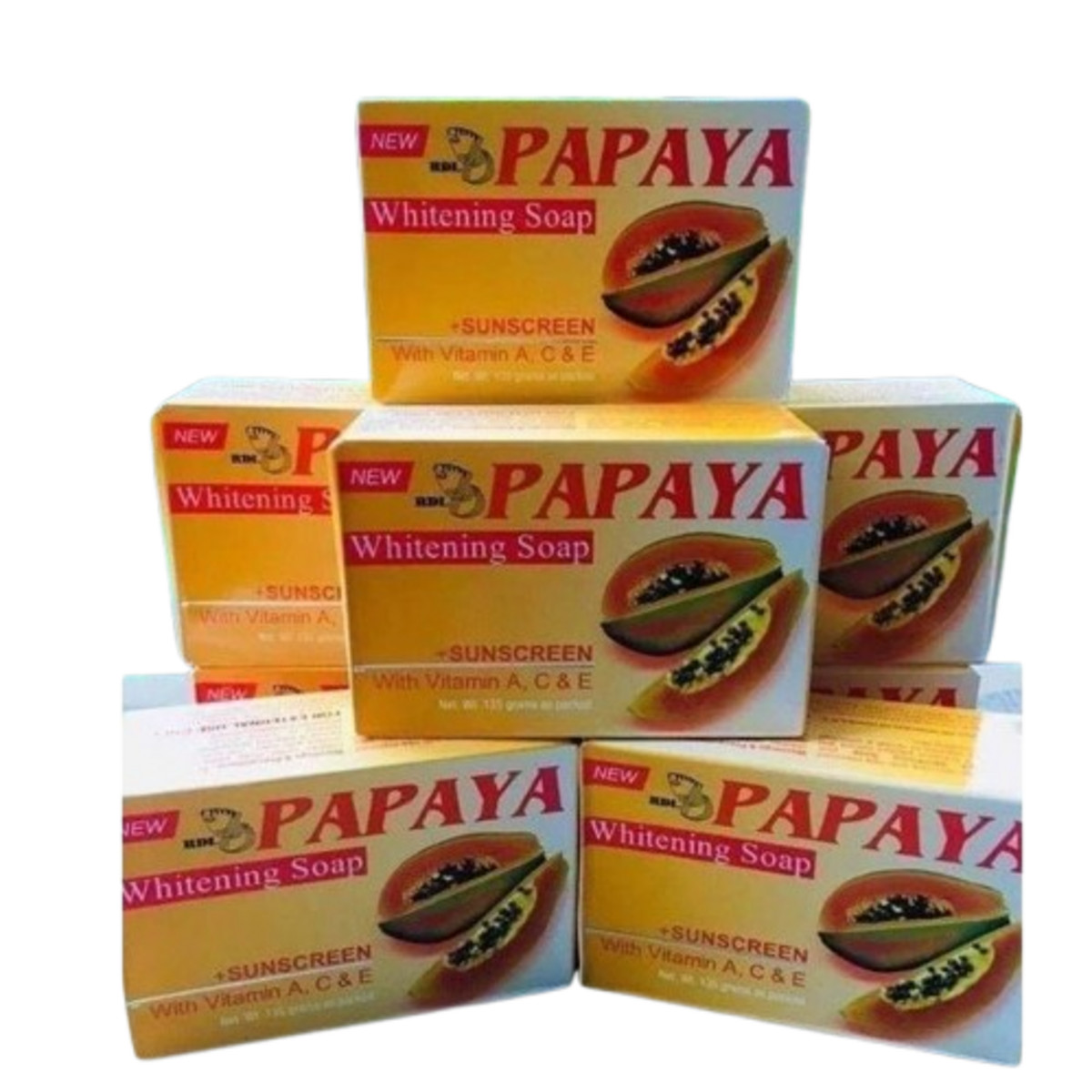 (x3) RDL Papaya Whitening Soap Vitamin A C E All Natural Skin 135g 100% Original