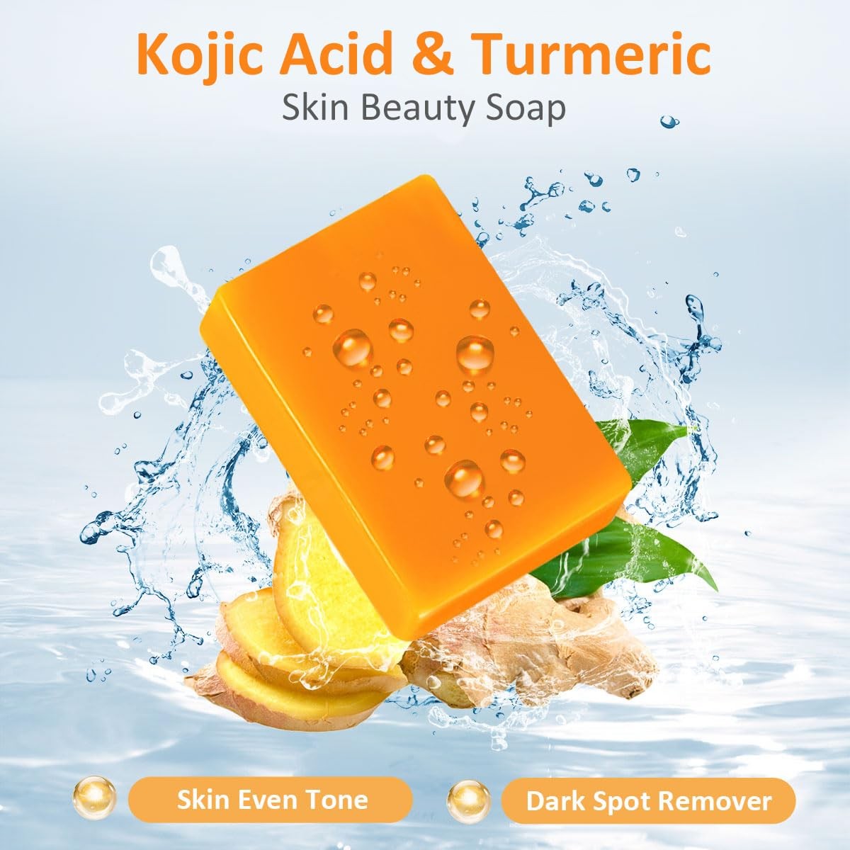 Kojic Acid Turmeric Soap Bar – Dark Spot Remover for Face Even Skin Tone, Moistu
