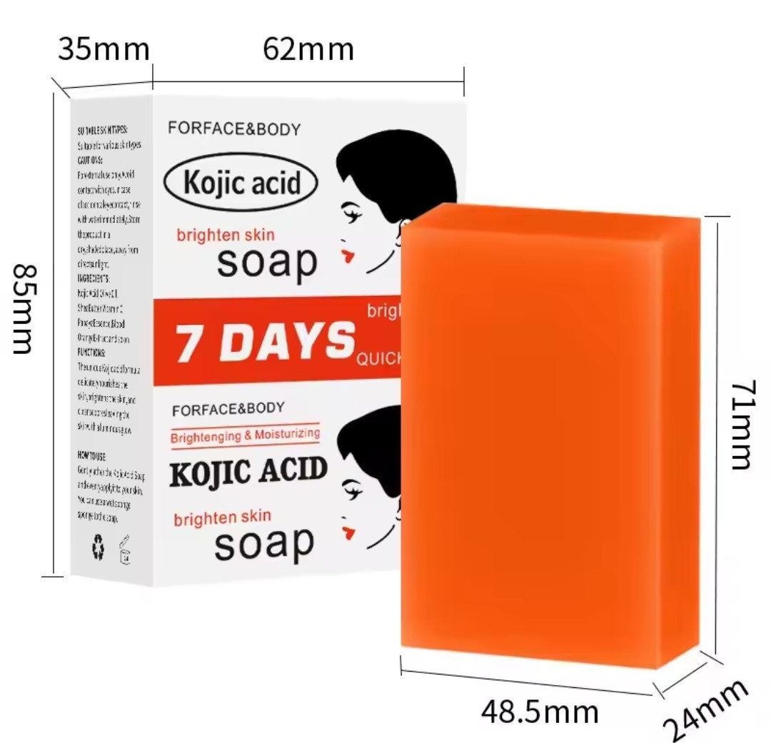 5Kojic Acid Brightening Soap Bar Moisturizing Exfoliating Orange Face/Body/Hands